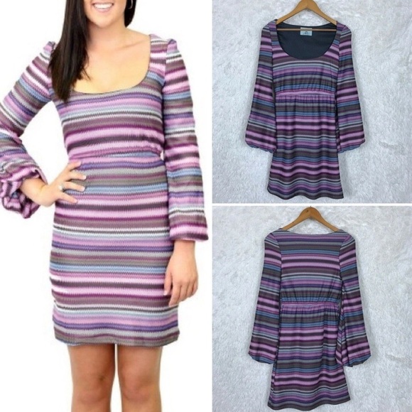EUC Anthropologie JUDITH MARCH Retro Groovy Crochet Chevron Dress Size Small - Picture 1 of 10